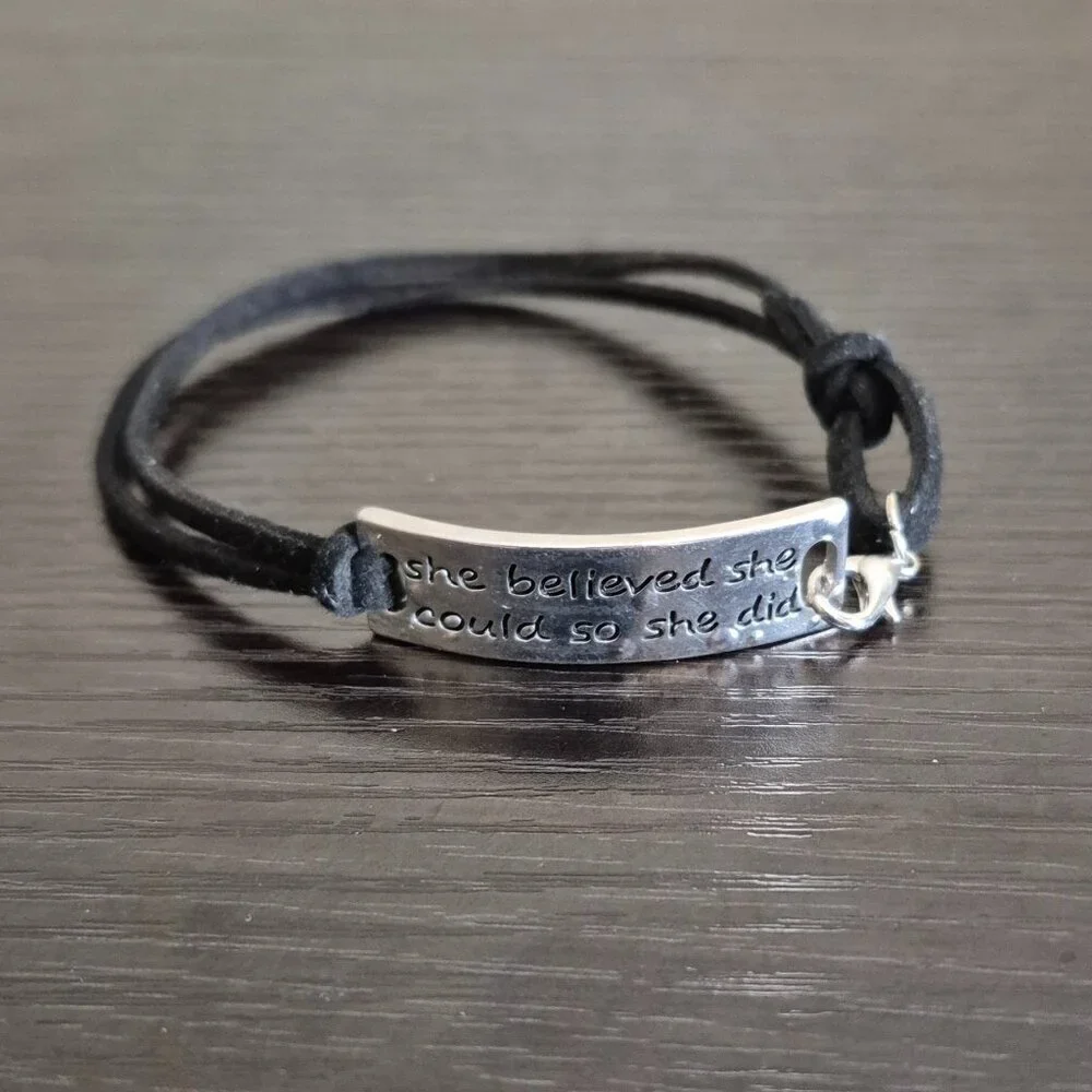 Motivational Leather Bracelet